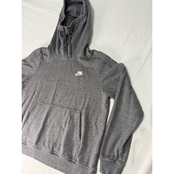 NIKE Sportswear Club Women’s LARGE Gray Funnel Neck Hoodie Sweatshirt - Picture 2 of 7